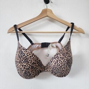 Y2K Victorias Secret PINK Brown Bra Animal Print 38C Underwire Padded